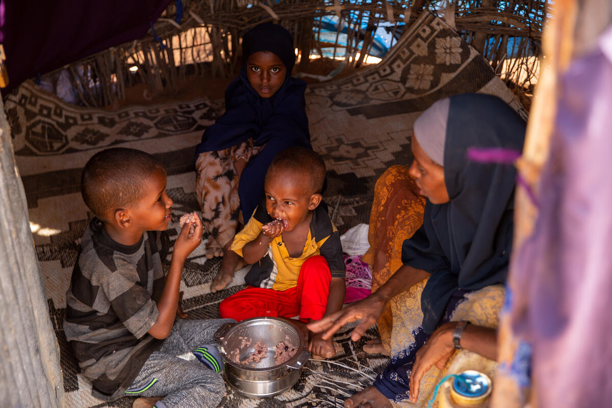 Halima Hussein, a 28-year-old mother of 2 boys and 1 girl fled the drought in Somalia (Bualle) at the beginning of October, 2023.