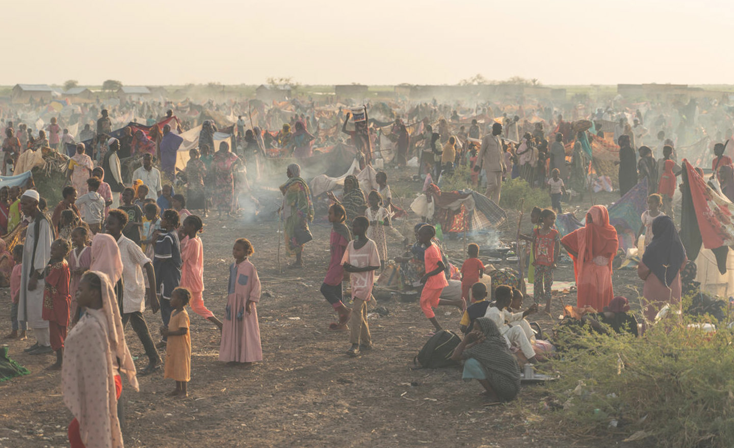 Personnes fuyant le conflit au Soudan
