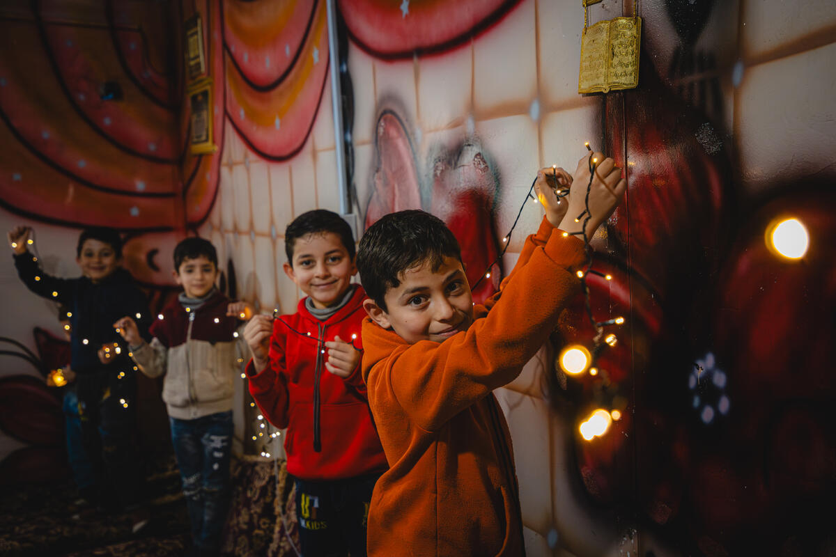 Joud and his friends, Zaatari camp, Jordan