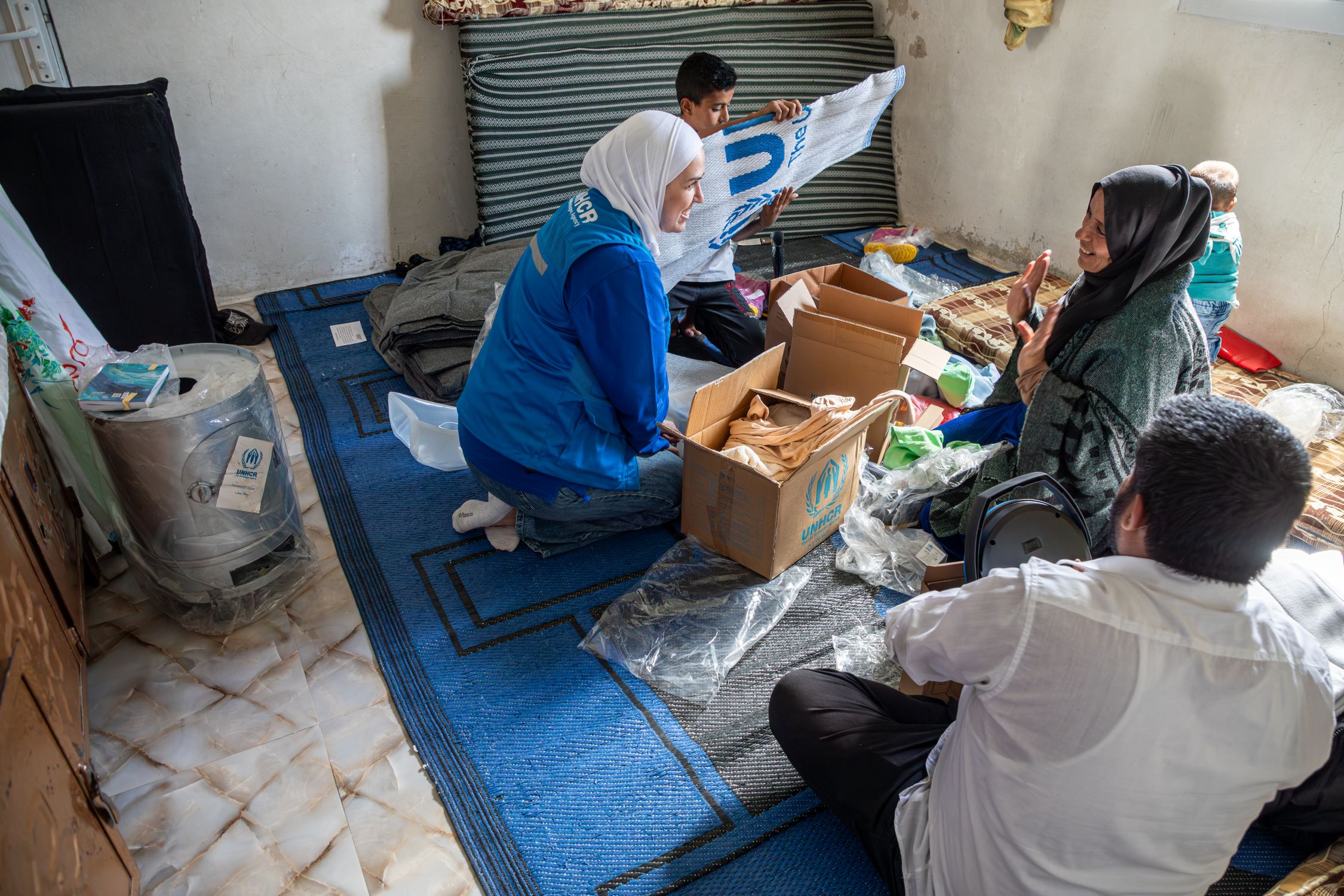 Syria. NFI distributions at AlNour Camp