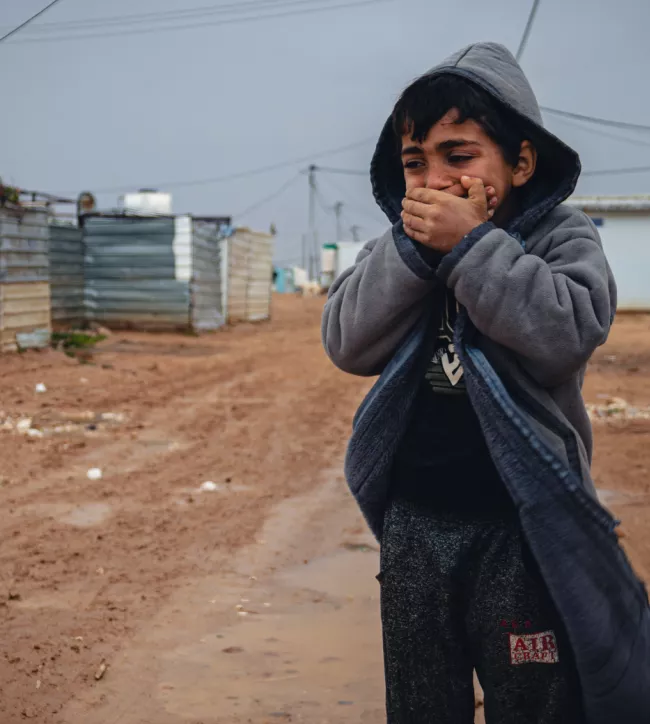 Jordan. A Rainy Day on Za’atari Camp’s Informal Market Street
