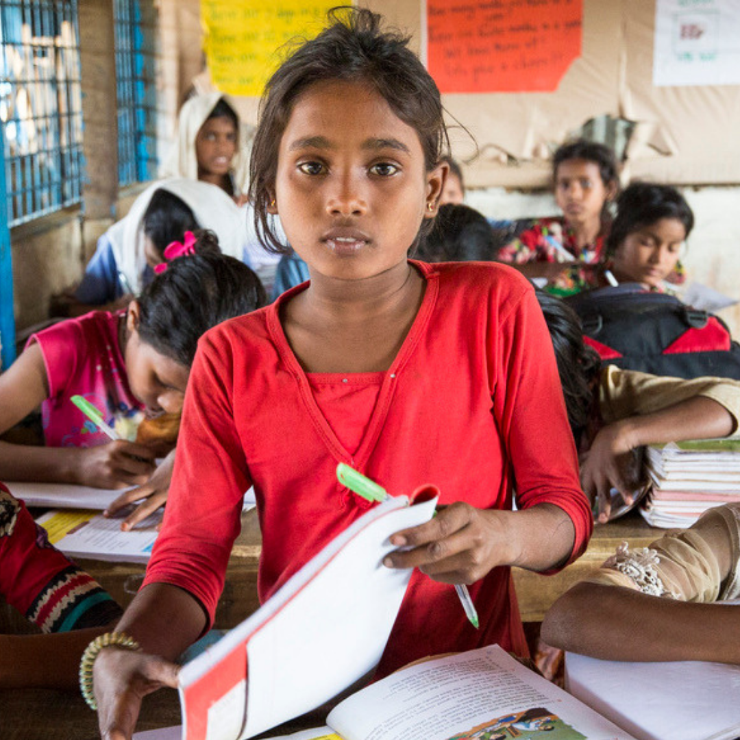 Yasmin is 11 years old and was born in Kutupalong refugee camp, Bangladesh. She attends the UNHCR-funded Seagull Primary School Yasmin is 11 years old and was born in Kutupalong refugee camp, Bangladesh. She attends the UNHCR-funded Seagull Primary School
