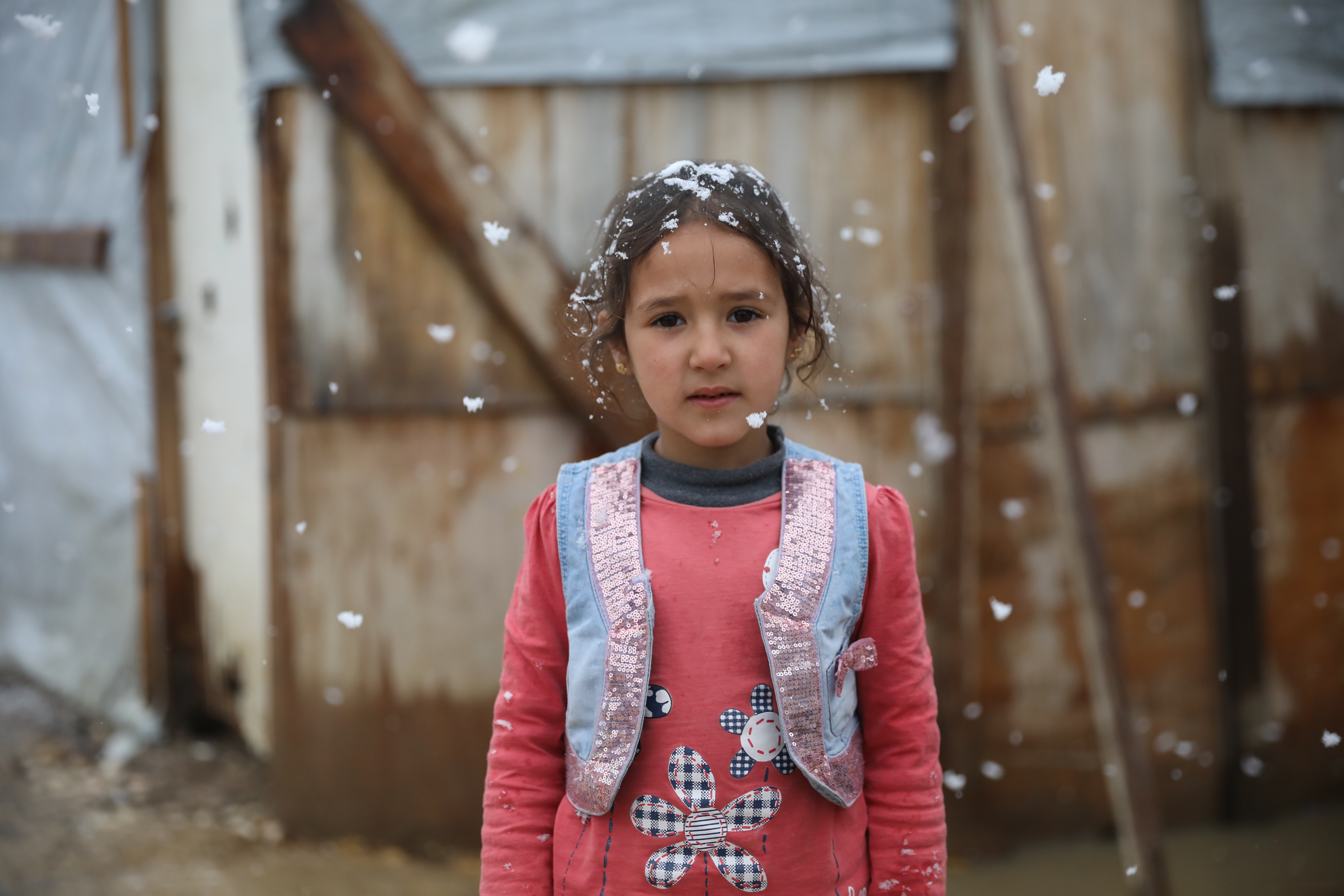 Girl during snow storm Lebanon, February 2022
