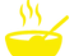 icon bowl with hot meal yellow