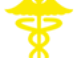 icon rod of Asclepius yellow