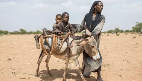 family fleeing